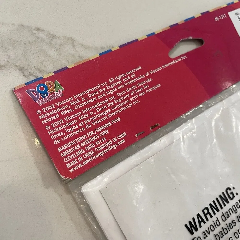 Vintage Nick Jr. Dora The Explorer Party Gift Favor Bags 8 Per Pkg 2002 Y2K NEW